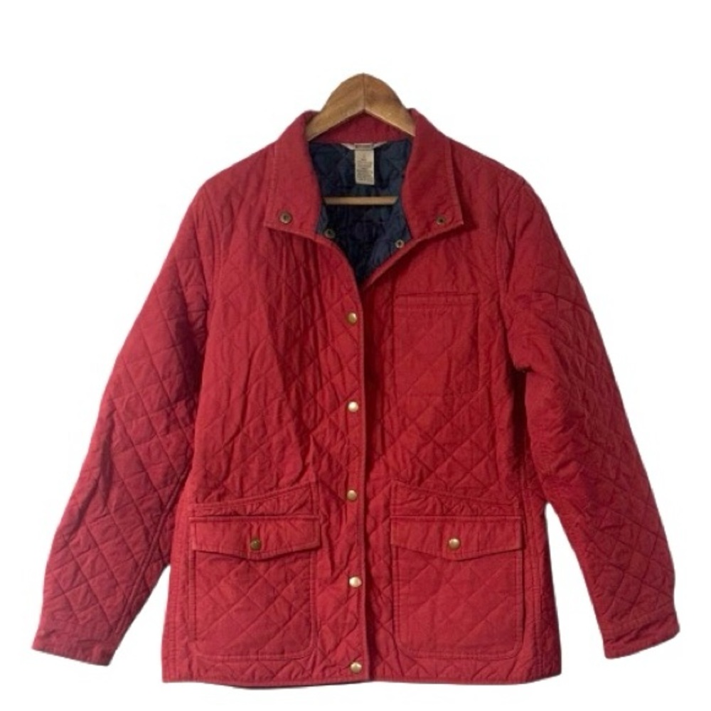 Duluth Trading Co Red Quilted Barn Coat Jacket Heritage Workwear Chore Large
